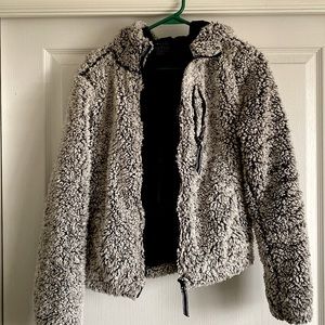 Black and white soft jacket.